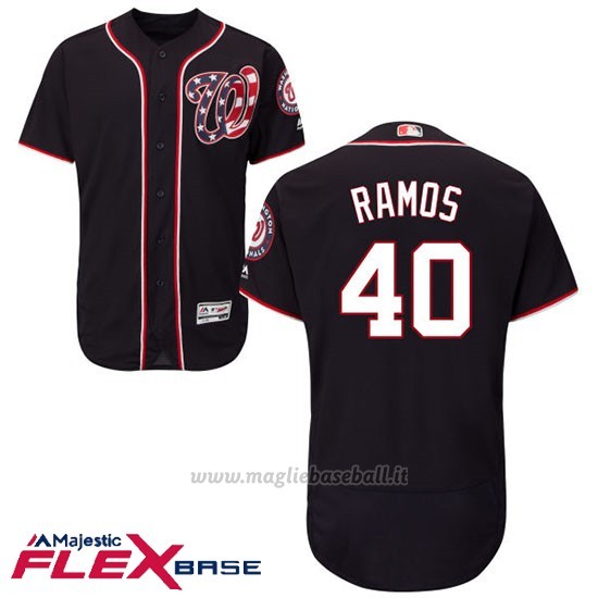 Maglia Baseball Uomo Washington Nationals Wilson Ramos Blu Autentico Collezione Flex Base